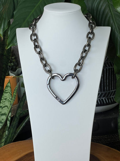 a shiny heart necklace