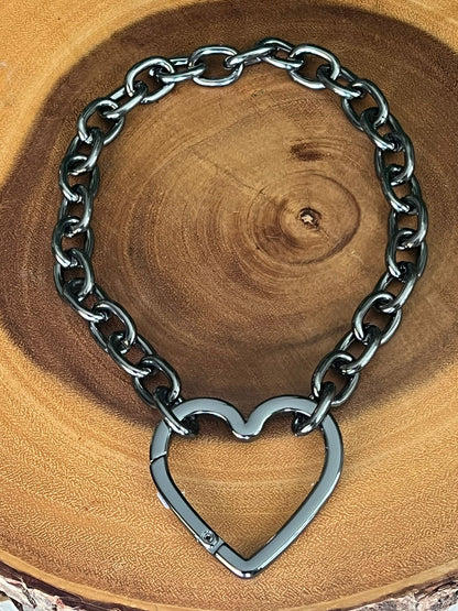 a shiny heart necklace