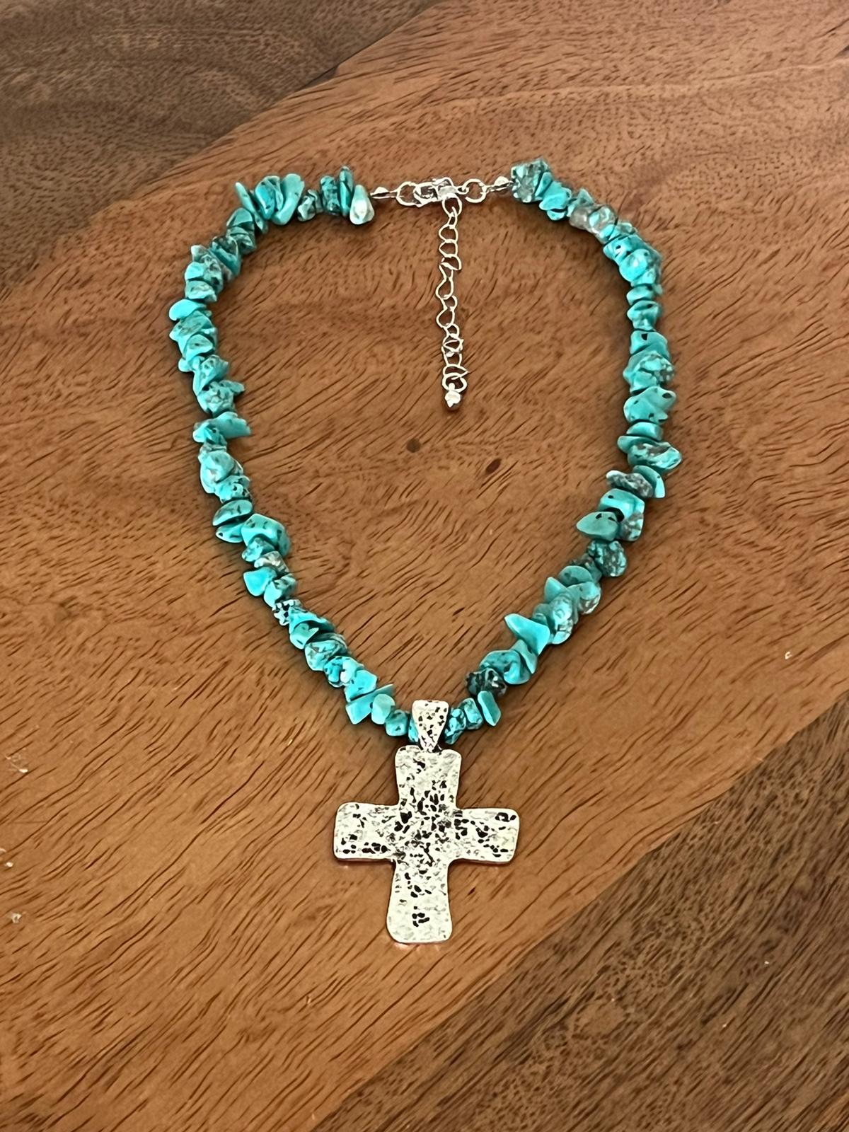 Cross Choker in Stones