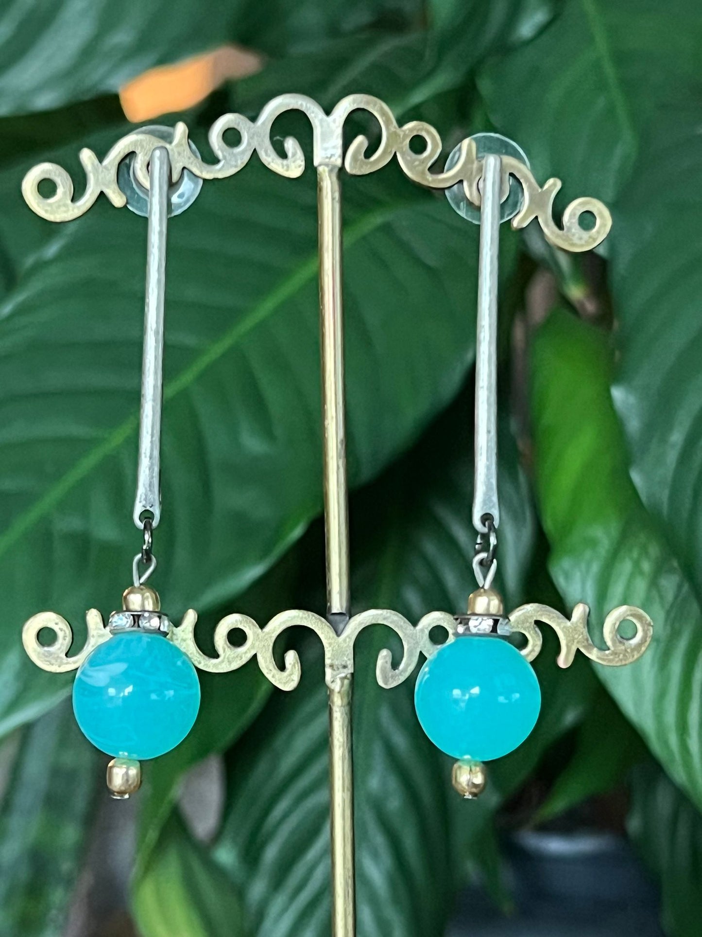 Blue Orb Earrings