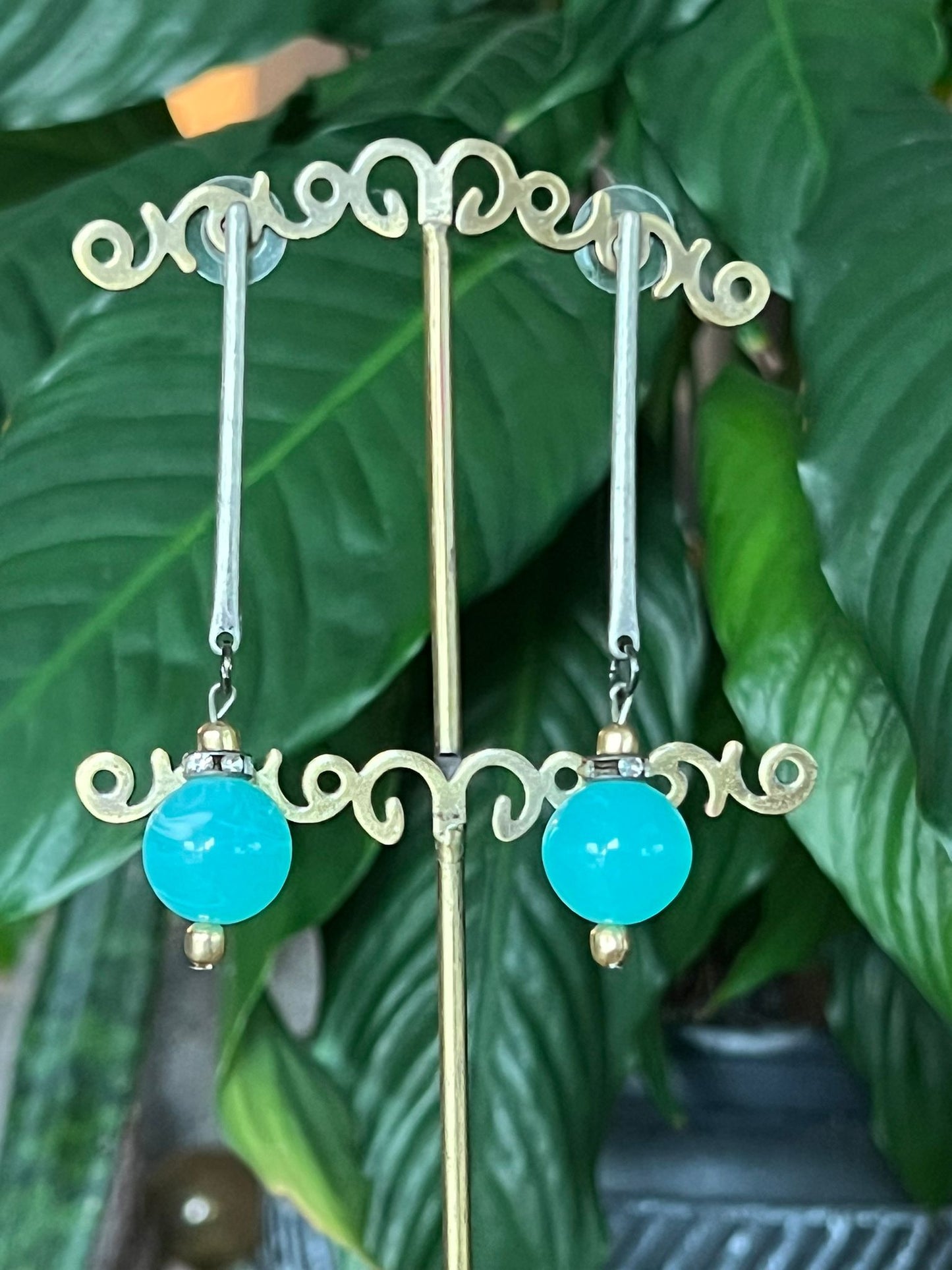 Blue Orb Earrings