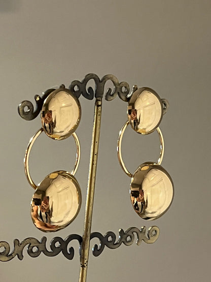 Double Gold Orb Earrings