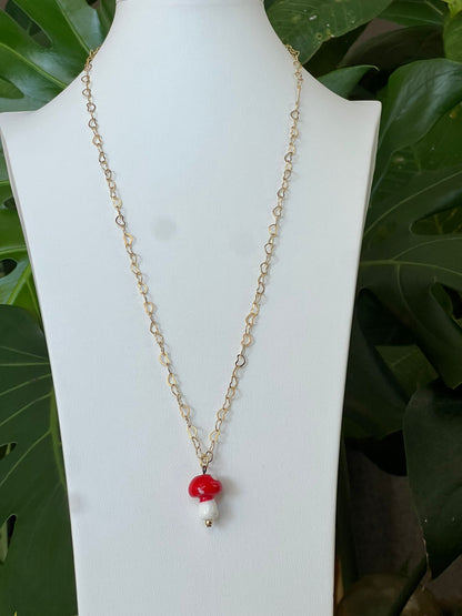 Amanita Mushroom Necklace