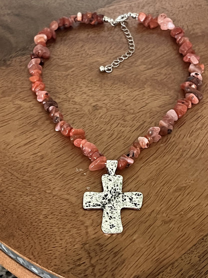 Cross Choker in Stones